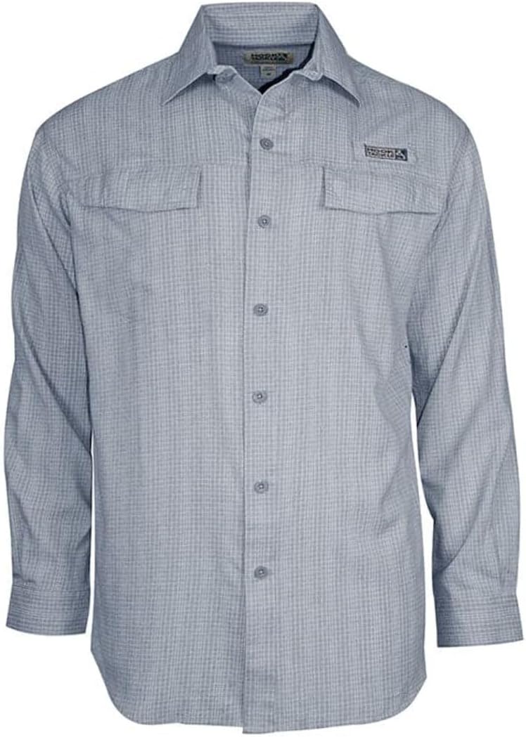 Hook & Tackle Men's Sealand Long Sleeve UV Vented Fishing Shirt - Gray Stone