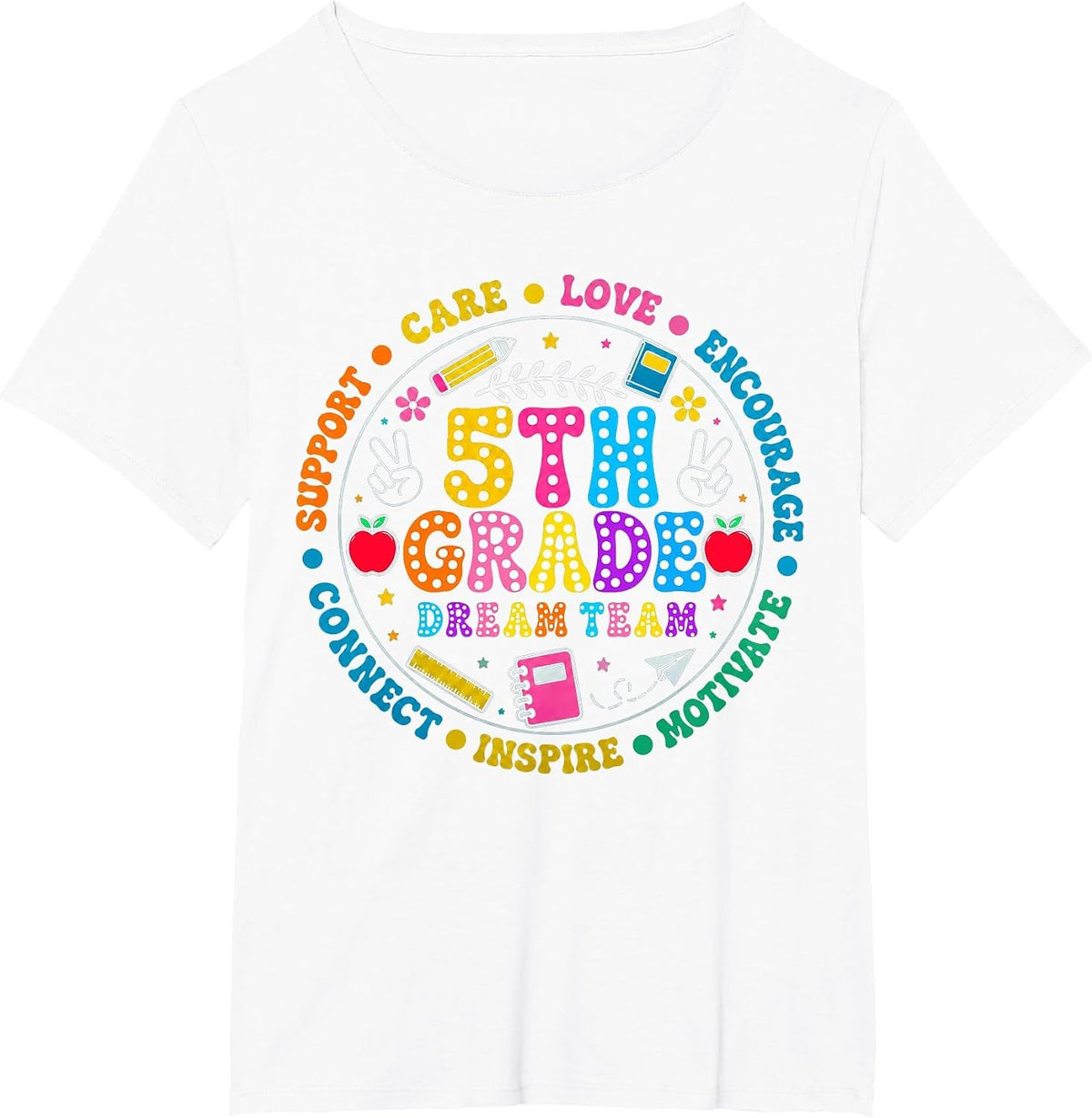 Fifth Grade Dream Team Back to School 5th Grade Teacher Kid T-Shirt - White