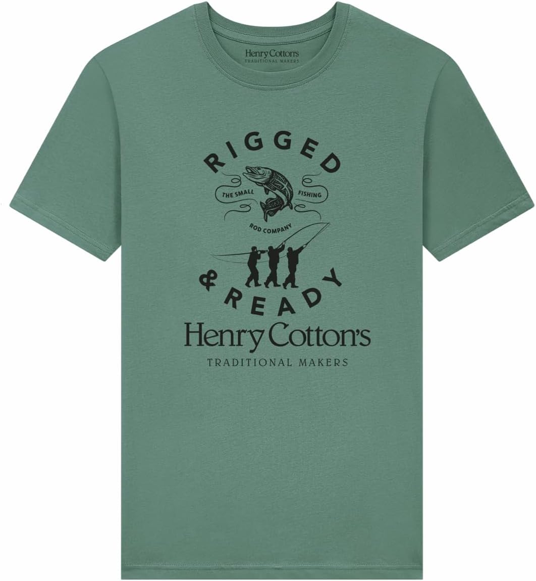 Henry Cottons + Rigged and Ready Travel Fishing Club Logo T-Shirt - As Pictured