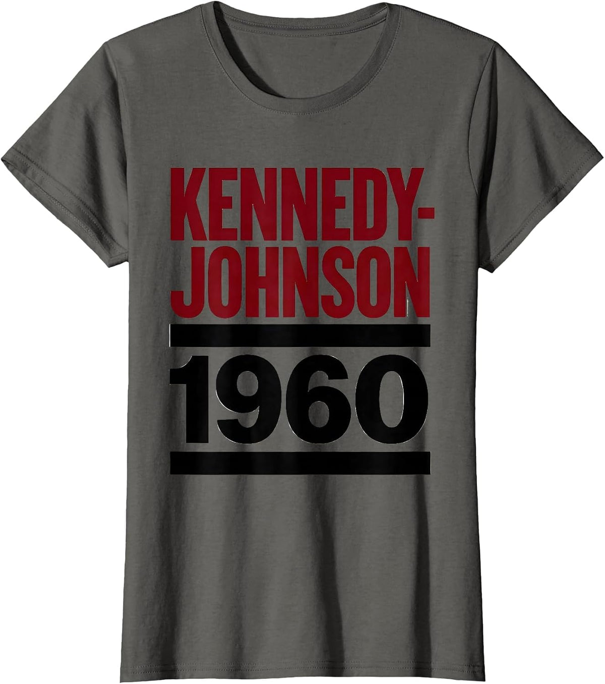 Women's Kennedy-Johnson 1960 Retro Political Nostalgia 4th of July T-Shirt - Asphalt Grey