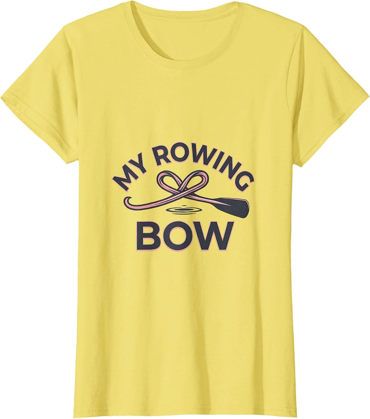 Women's My Rowing Bow Cute Coquette Bow Girls Aesthetic Everyday T-Shirt - Lemon Yellow