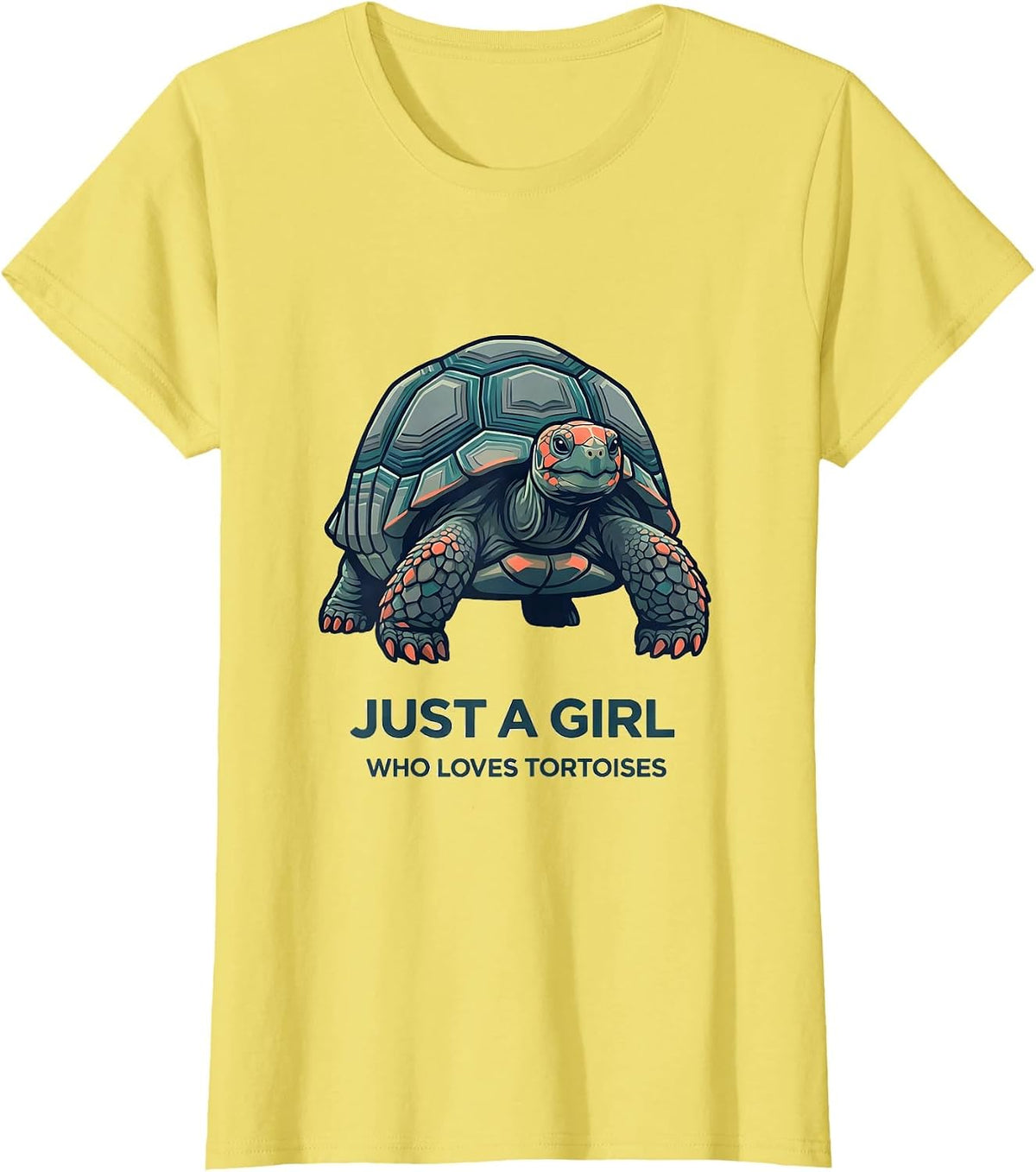 Women's Just A Girl Who Loves Tortoises Funny Reptile Lover Gift T-Shirt - Lemon Yellow