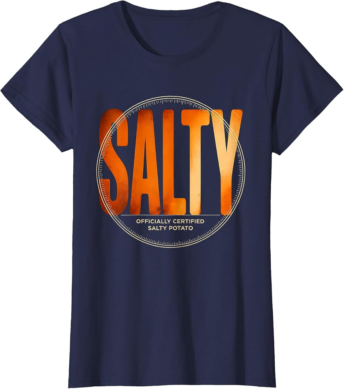 Women's Officially Certified Salty Potato Funny Grouchy Potato T-Shirt - Navy Blue