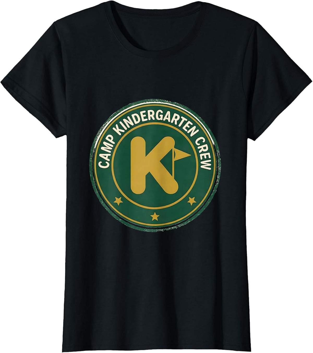 Women's Camp Kindergarten Crew Cute Kindergarten Teacher Back T-Shirt - Black