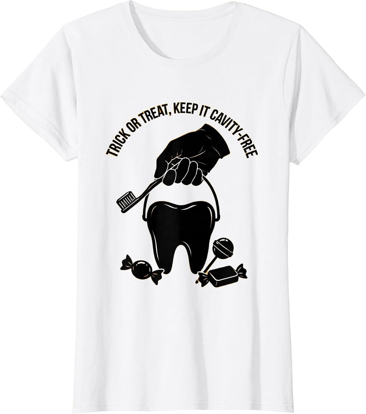 Trick Or Treat Keep It Cavity-Free Dental Humor Halloween T-Shirt - White
