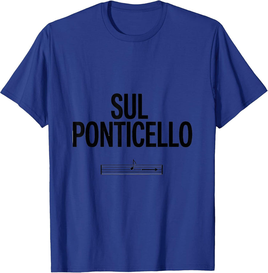 Sul Ponticello Whimsical Music Teacher Ghost Band Humor T-Shirt - Royal Blue