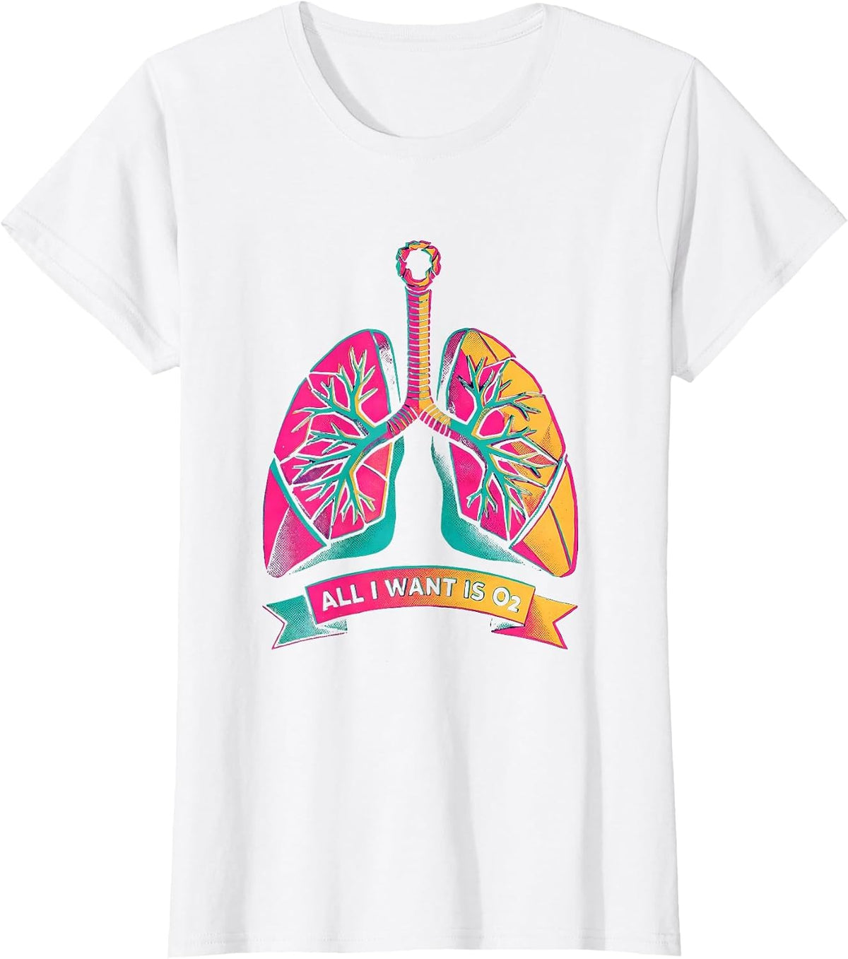 All I Want Is O2 Risograph Respiratory Therapist Christmas T-Shirt - White