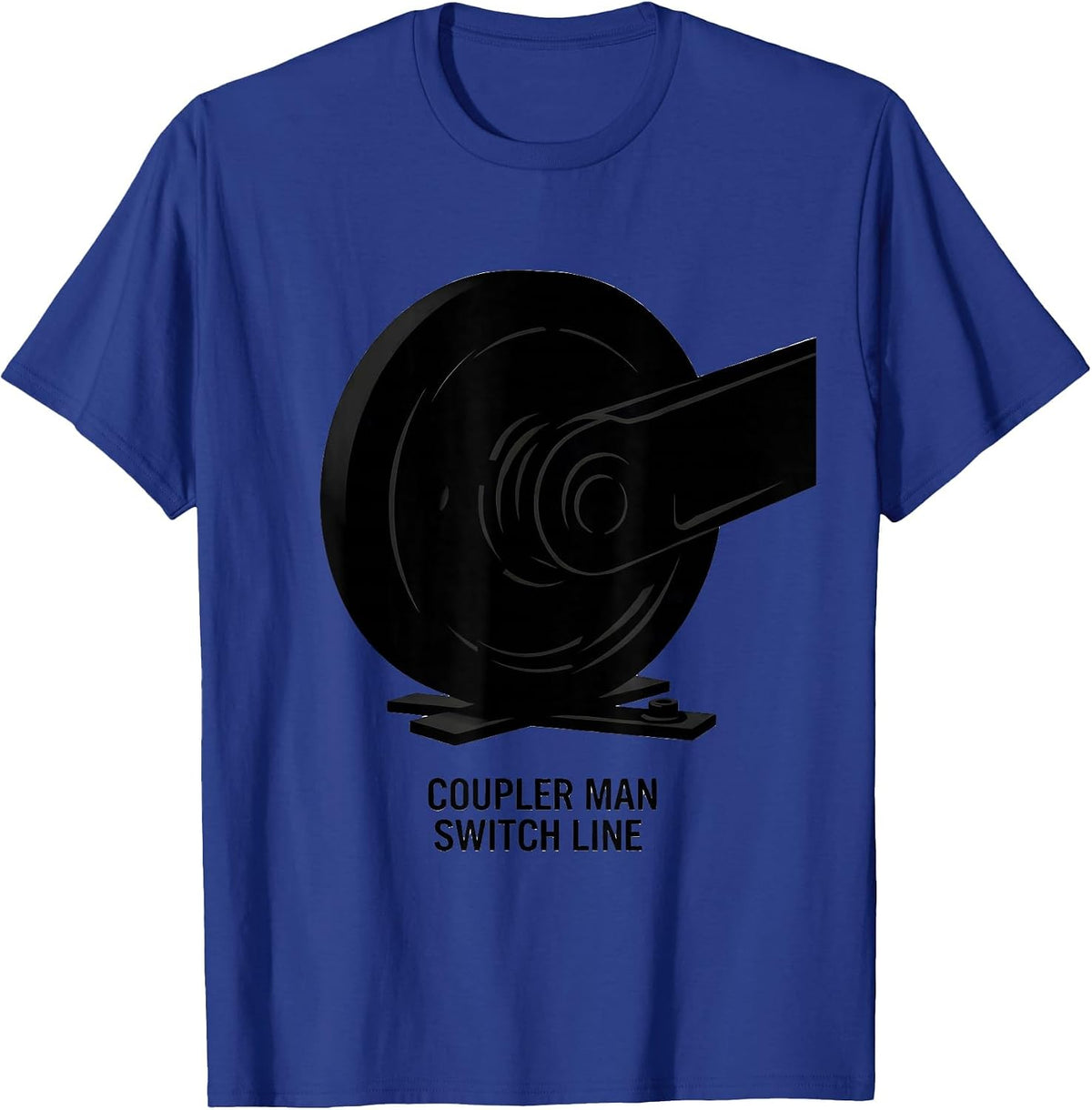 Coupler Man Switch Line Vintage Steam Locomotive Train T-Shirt - Royal Blue