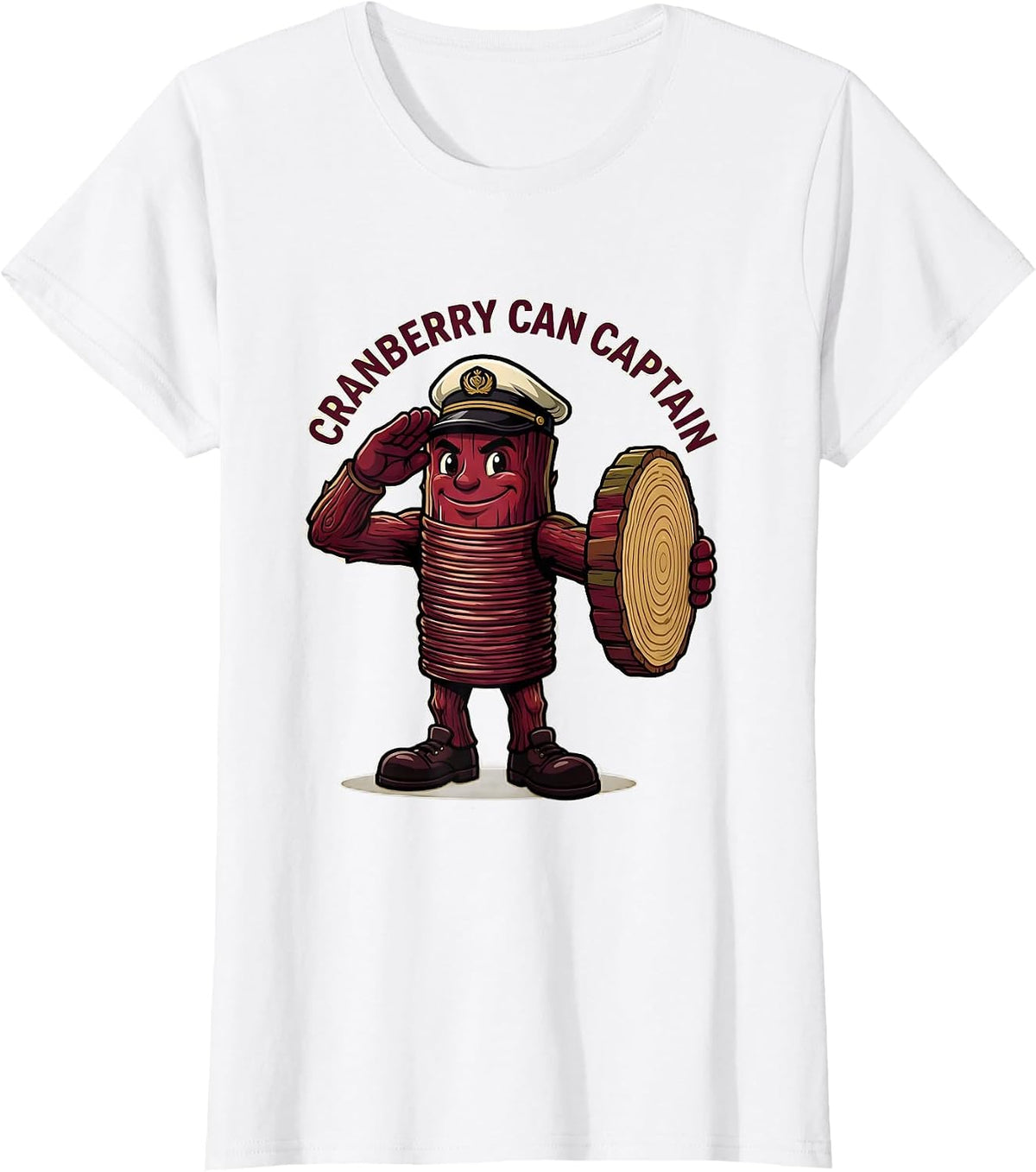 Cranberry Can Captain Funny Thanksgiving Food Matching T-Shirt - White