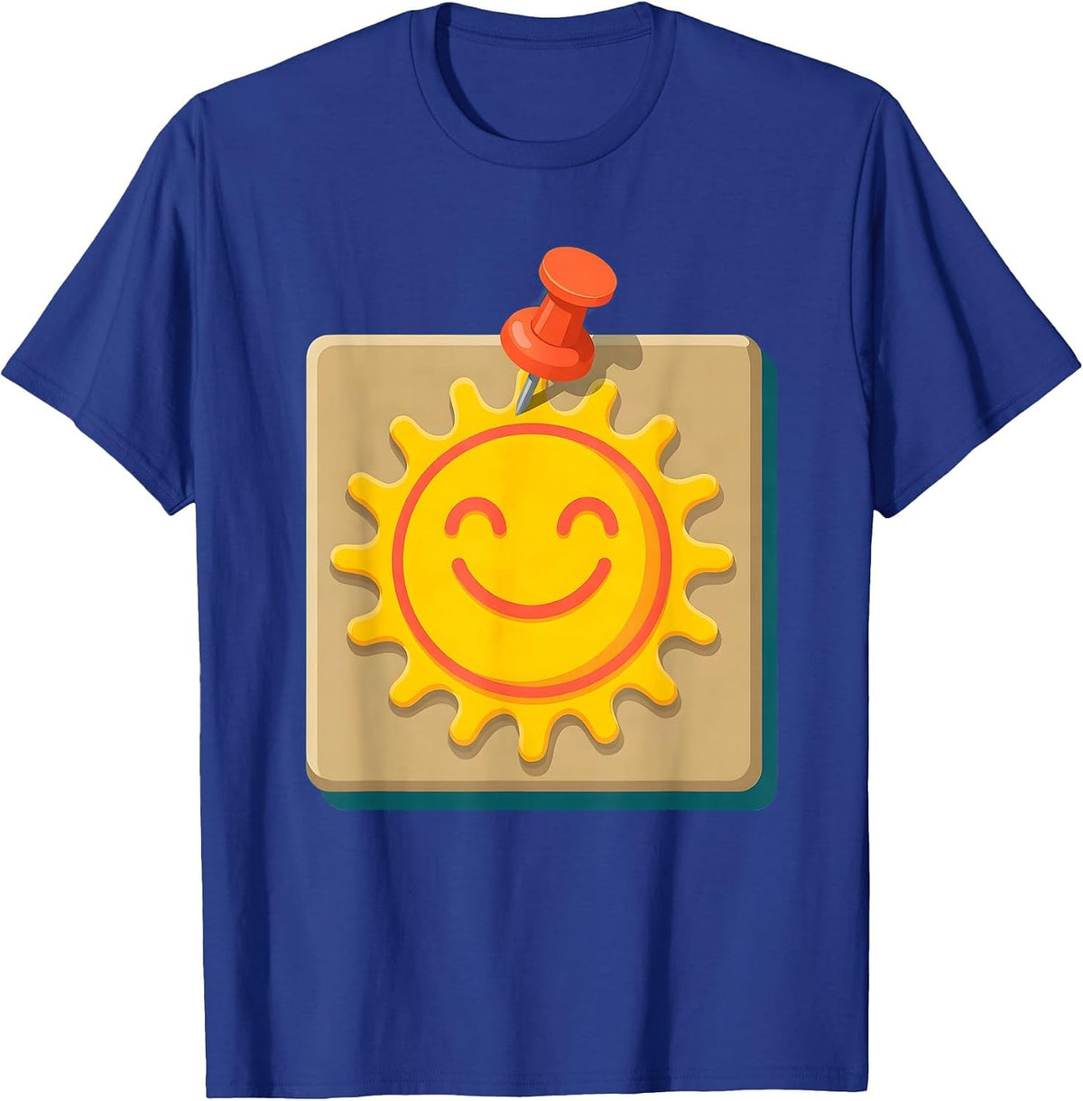 Men's Kindergarten Teacher Corkboard Sun Artwork T-Shirt - Royal Blue