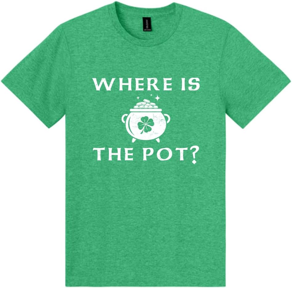 Vintage Irish St. Patrick's Day Festive Sayings Unisex Light Cotton Graphic T-Shirt - Where's My Pot