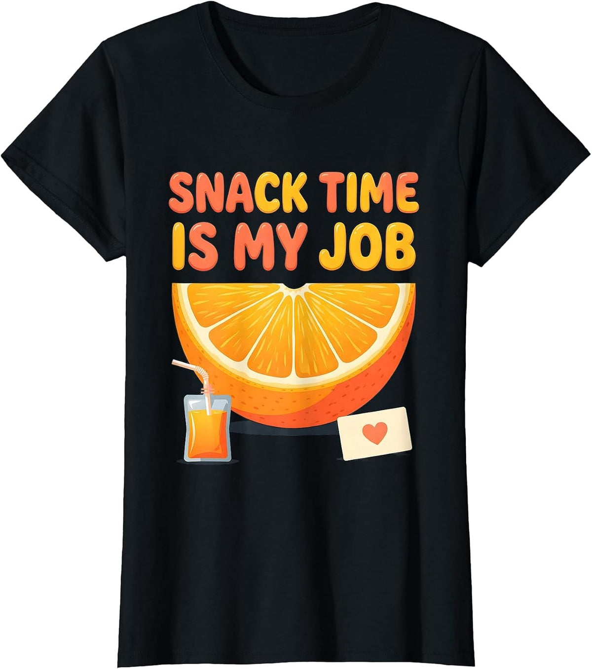Snack Time Is My Job Funny Paraeducator Paraprofessional T-Shirt - Black