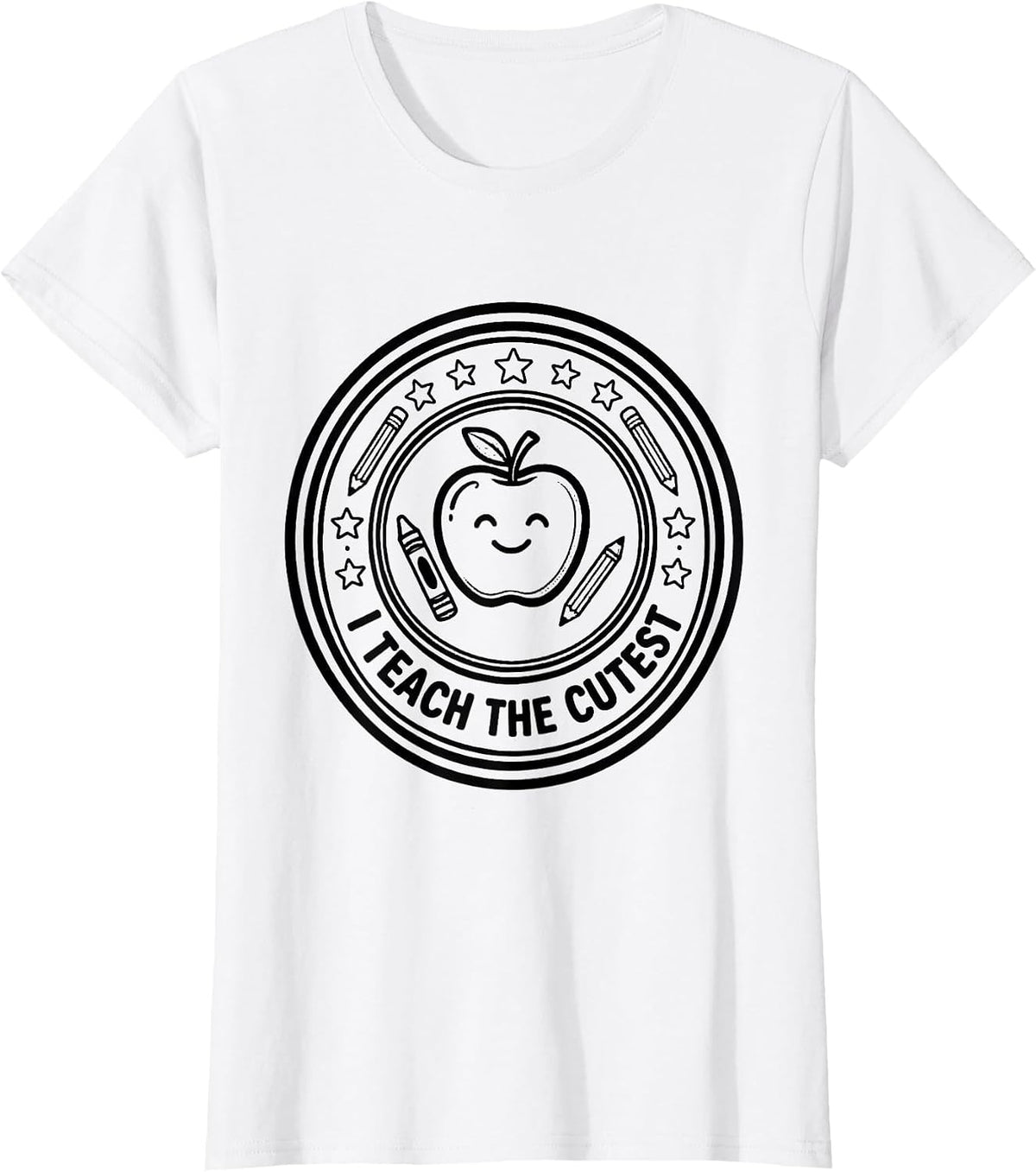 I Teach The Cutest Kindergarten Teacher Design T-Shirt - White