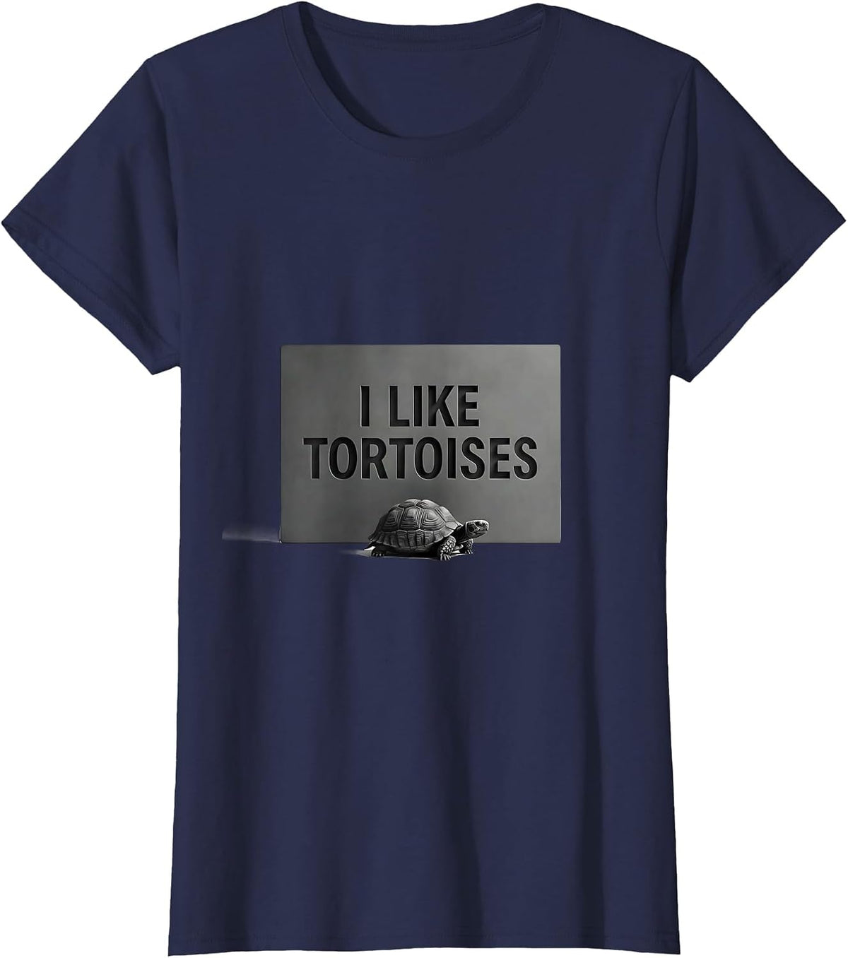 Women's I Like Tortoises Funny Tortoise Lover Pet Owner Humor T-Shirt - Navy Blue