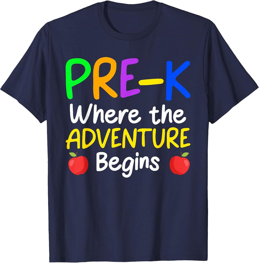Cute Pre-K Teacher Design for Men Women School PreK Teacher T-Shirt - Navy Blue