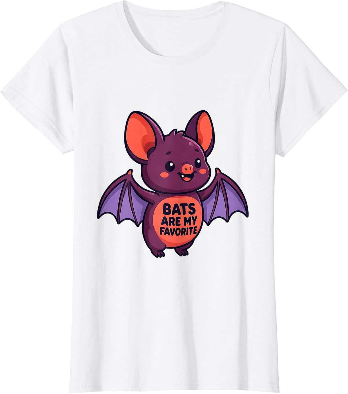 Women's Bats Are My Favorite Cute Kawaii Bat Lover Wildlife Humor T-Shirt - White