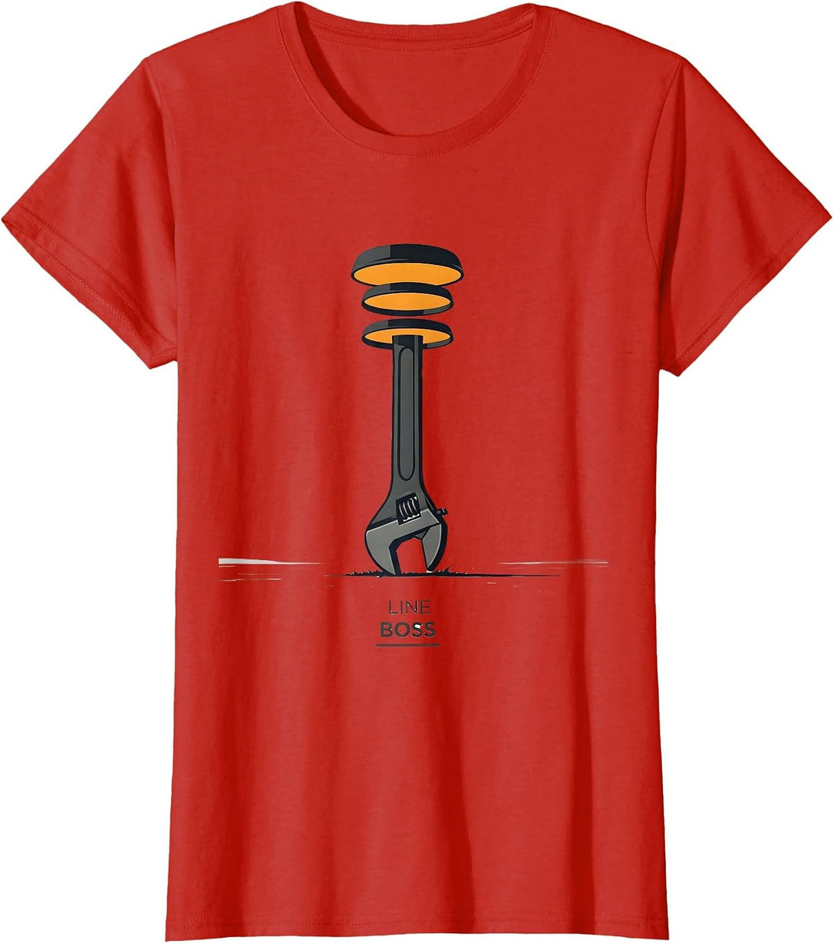 Women's Line Boss Editorial Conceptual Drag Racing RC Car Enthusiast T-Shirt - Red