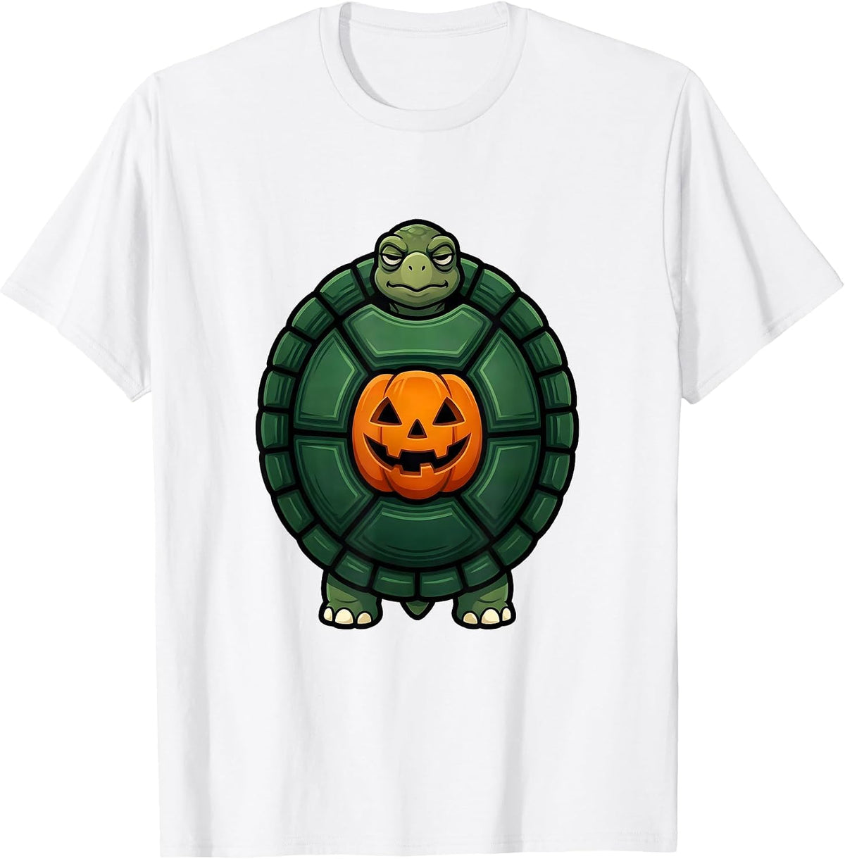 Men's Badge Tortoise Shell Halloween Costume Whimsical Turtle T-Shirt - White