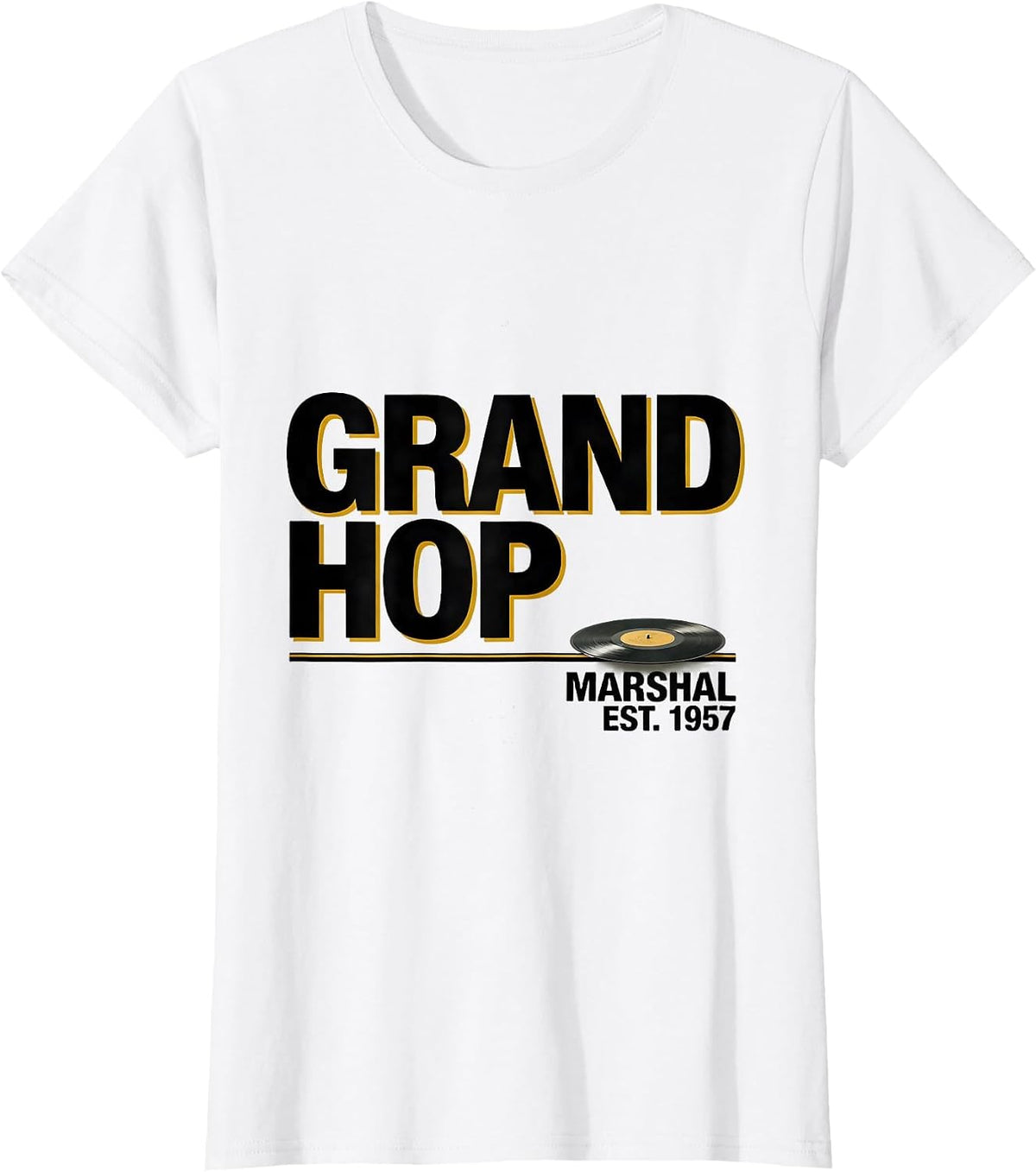 Women's Grand Hop Marshal Est 1957 Retro 50s Sock Hop Rockabilly T-Shirt - White
