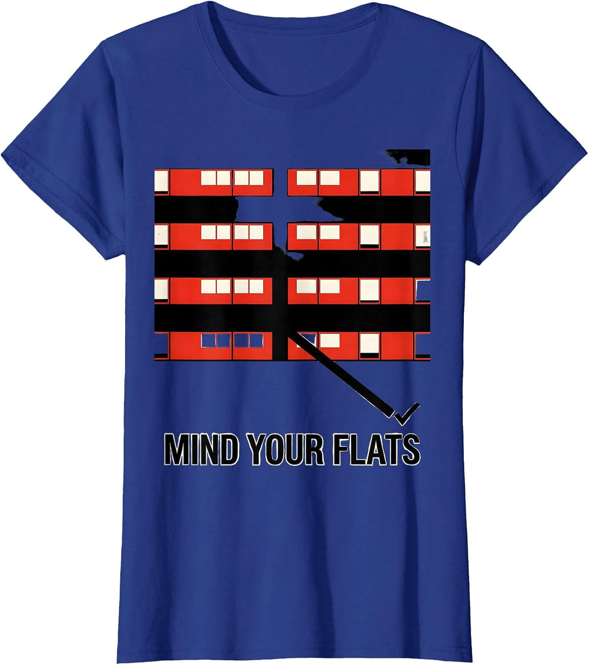 Women's Mind Your Flats Funny Music Teacher Gift Band Humor T-Shirt - Royal Blue