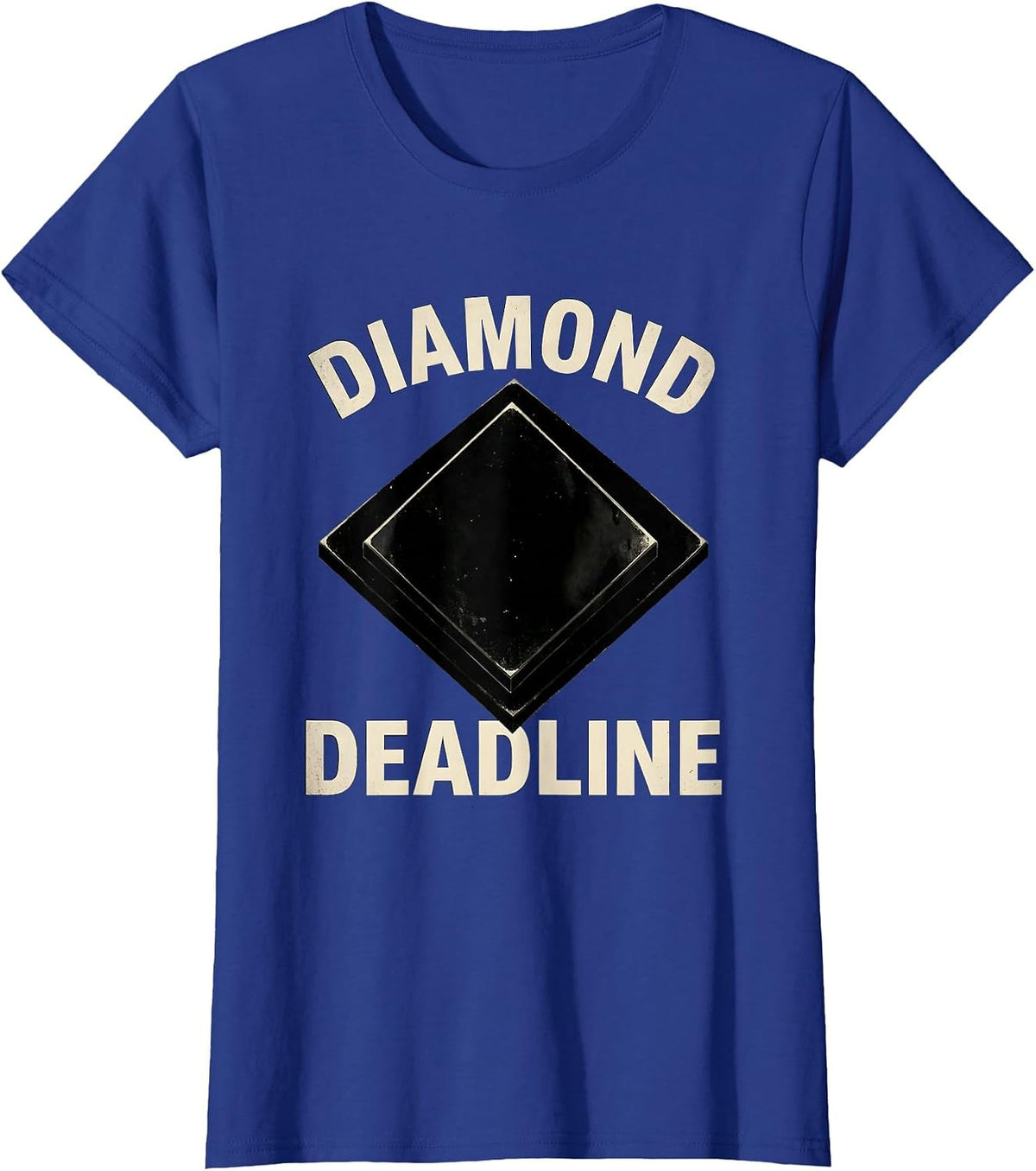 Women's Diamond Deadline Vintage Ski Snowboard Winter Sports Humor T-Shirt - Royal Blue