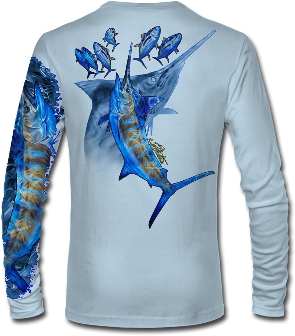Blue Marlin It High Performance Long Sleeve UPF 50+ Fishing Shirt - Blue