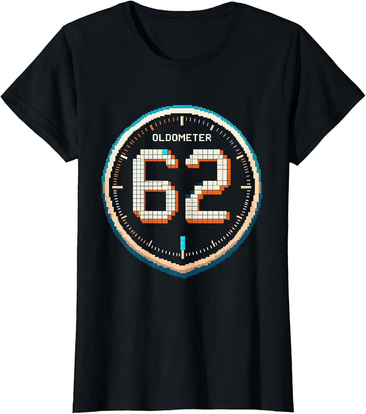 OLDOMETER 62 Funny Milestone Birthday Gift T-Shirt - Black