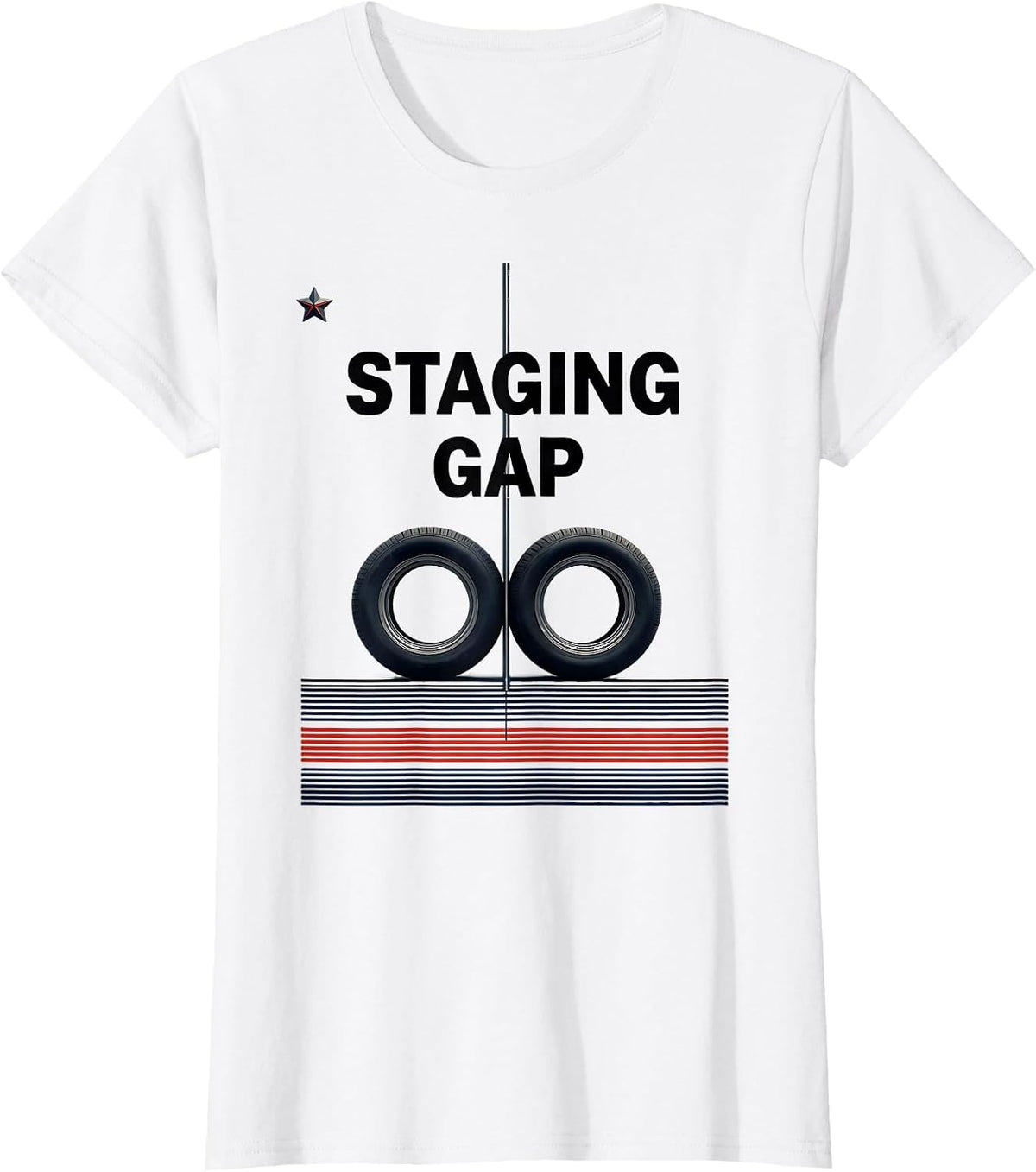 Staging Gap Minimalist American Flag RC Racing Hobbyist Gift T-Shirt - White