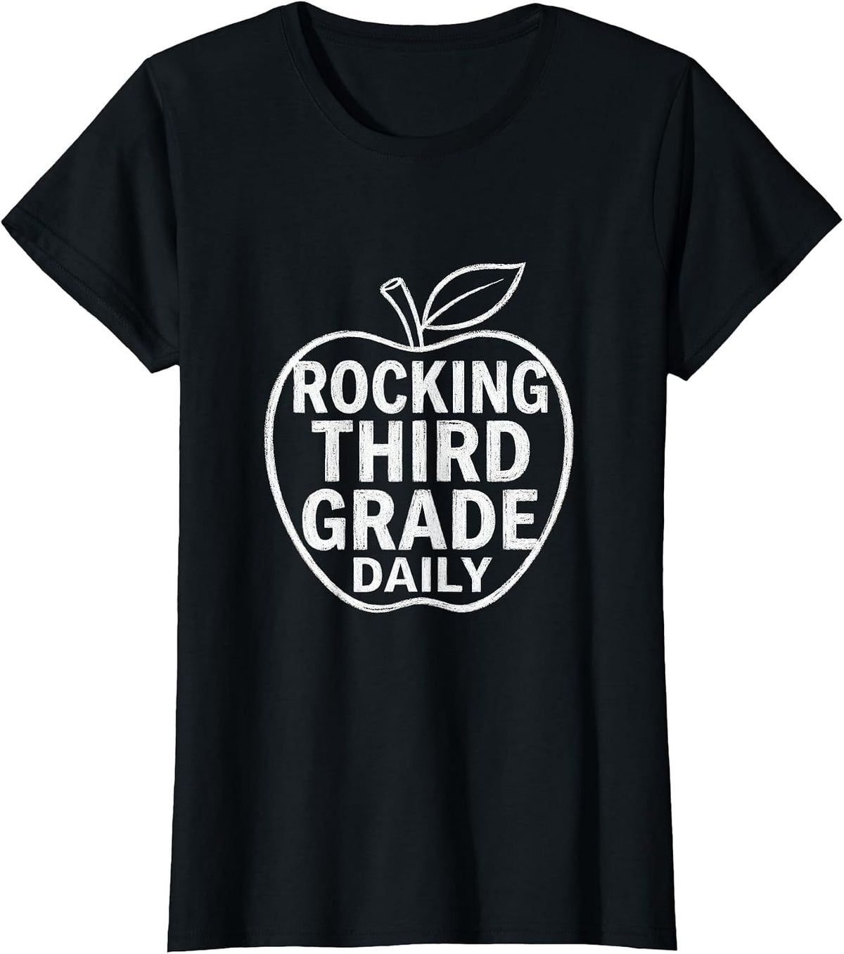 Rocking Third Grade Daily Teacher Design T-Shirt - Black