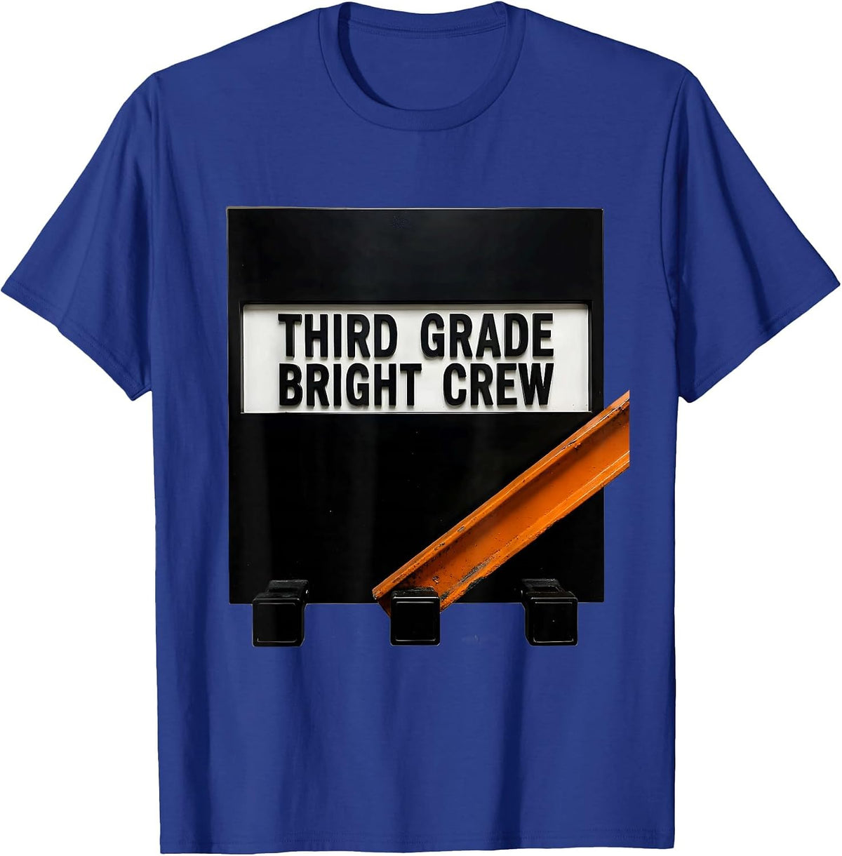 Third Grade Bright Crew Funny Teacher Back To School Staff T-Shirt - Royal Blue