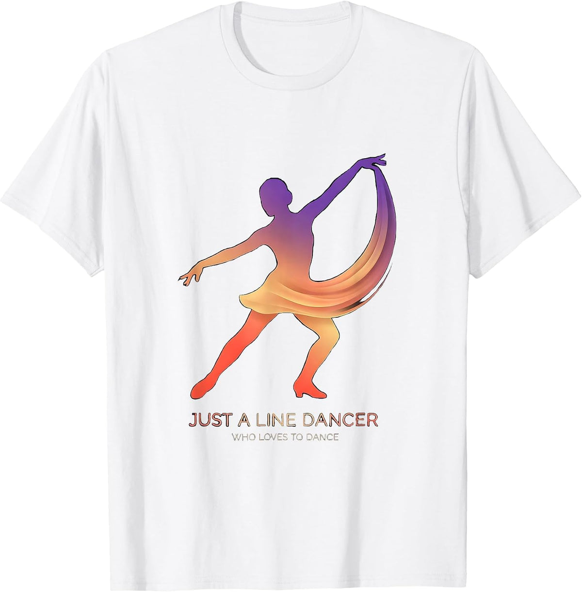 Men's Just A Line Dancer Who Loves To Dance Gradient Line Dance T-Shirt - White