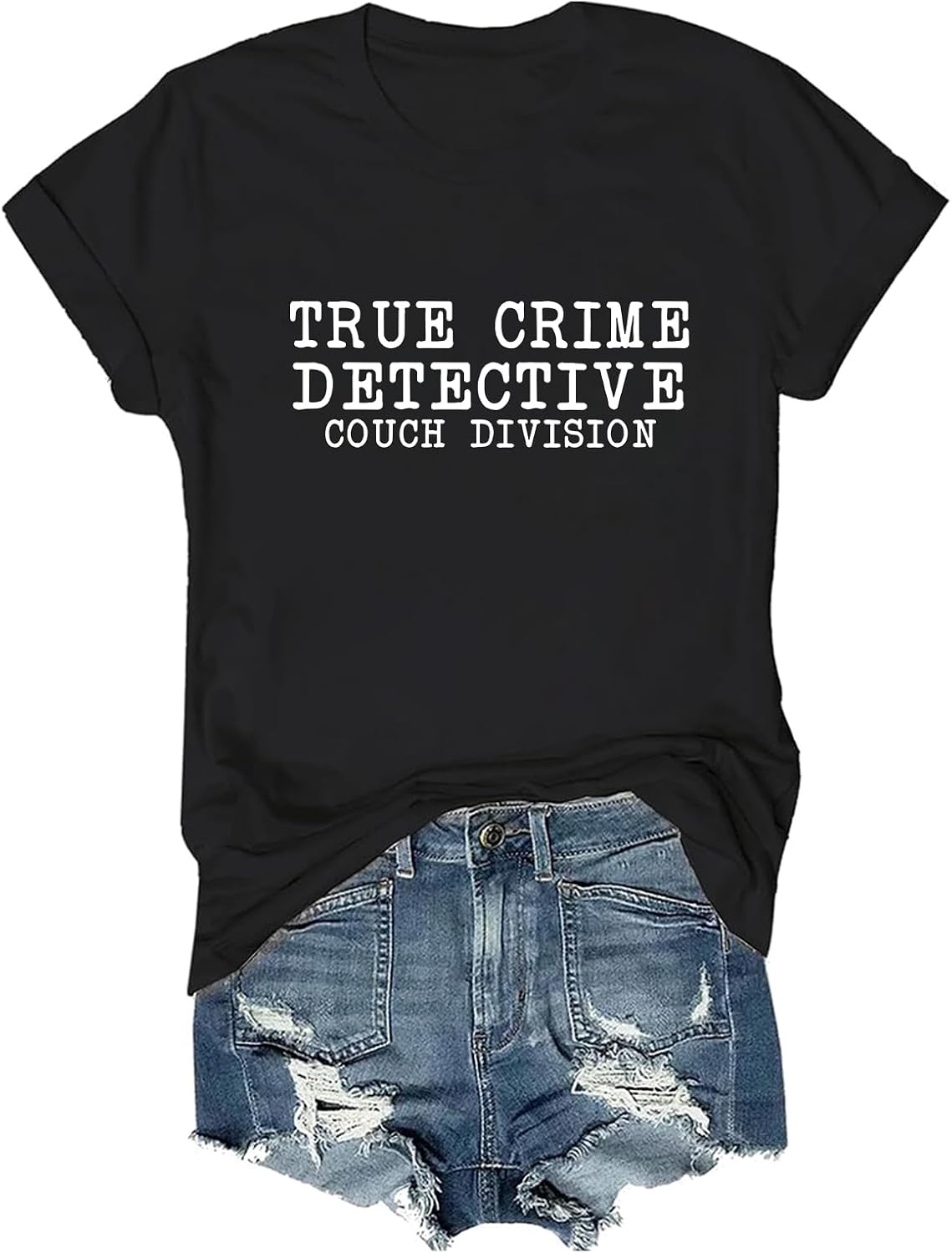 True Crime Detective Couch Division Shirt Detective Humor T-Shirt Funny Tee - Black