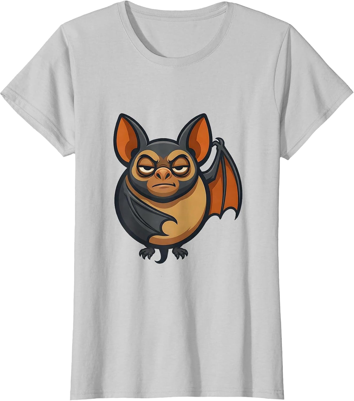 Women's Fruit Bat Mascot Vintage Bat Lover Halloween Nature T-Shirt - Silver Grey