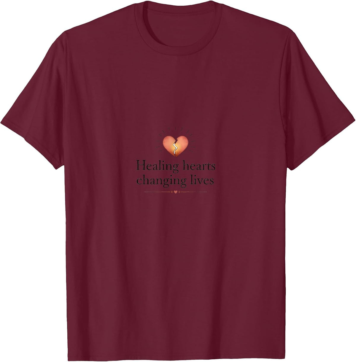 Healing Hearts Changing Lives Counselor Design T-Shirt - Burgundy