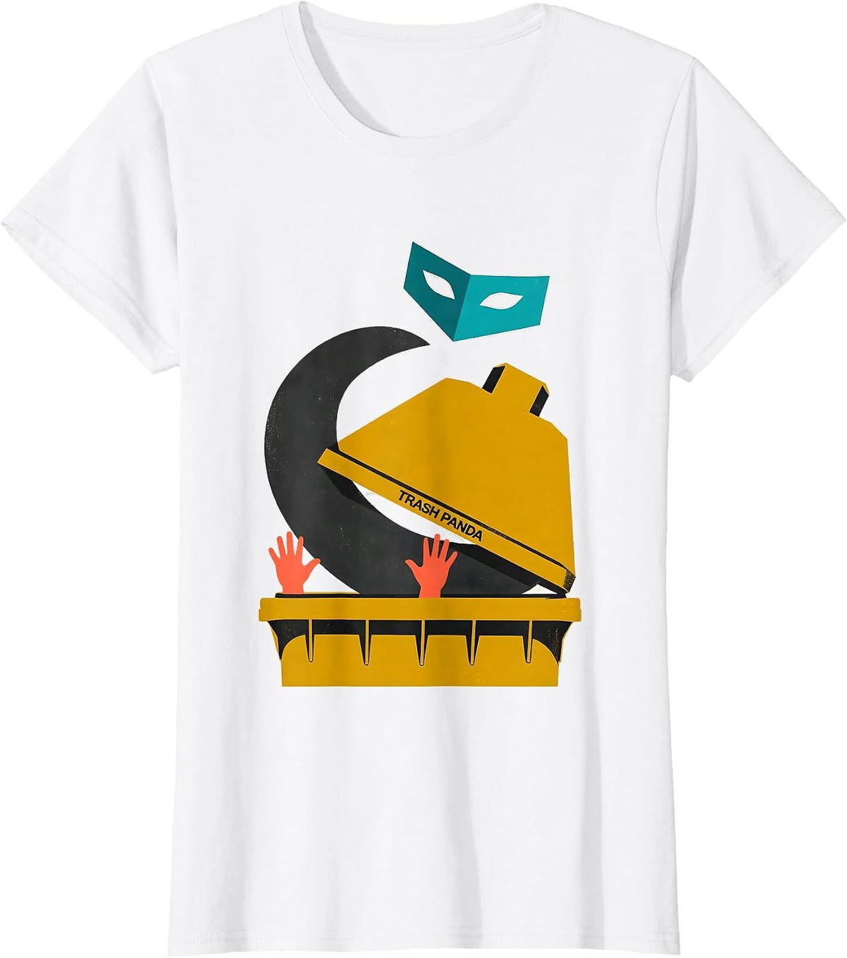 Women's Trash Panda Midcentury Modern Raccoon Meme Humor T-Shirt - White