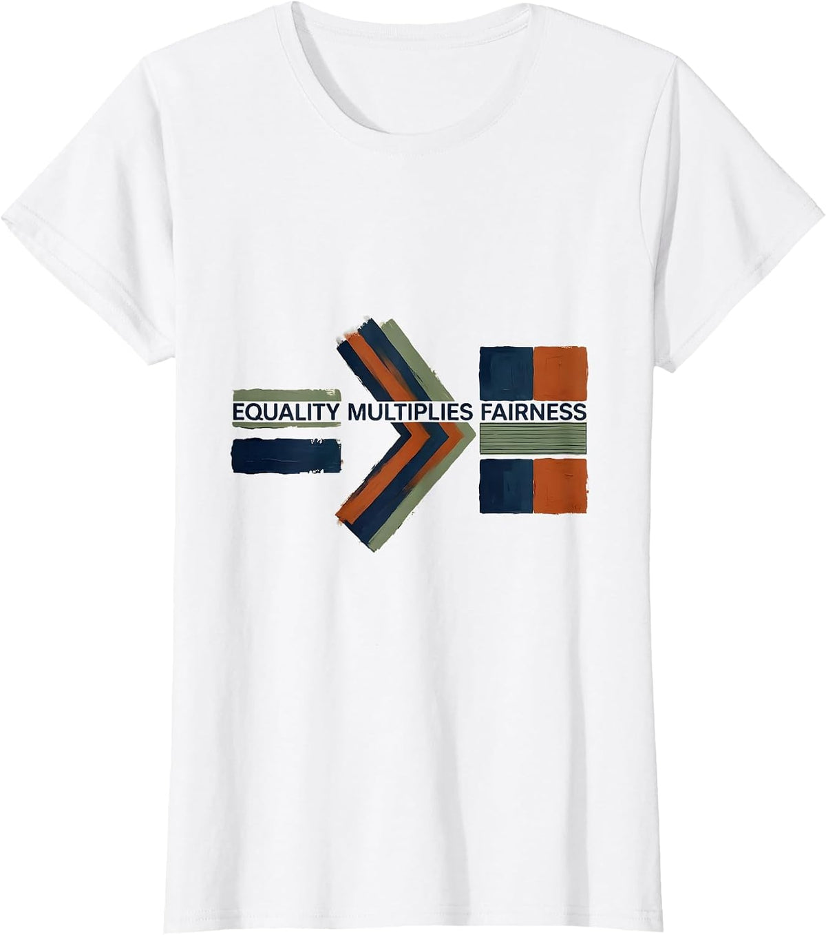 Equality Multiplies Fairness Antiracism Math Symbol T-Shirt - White