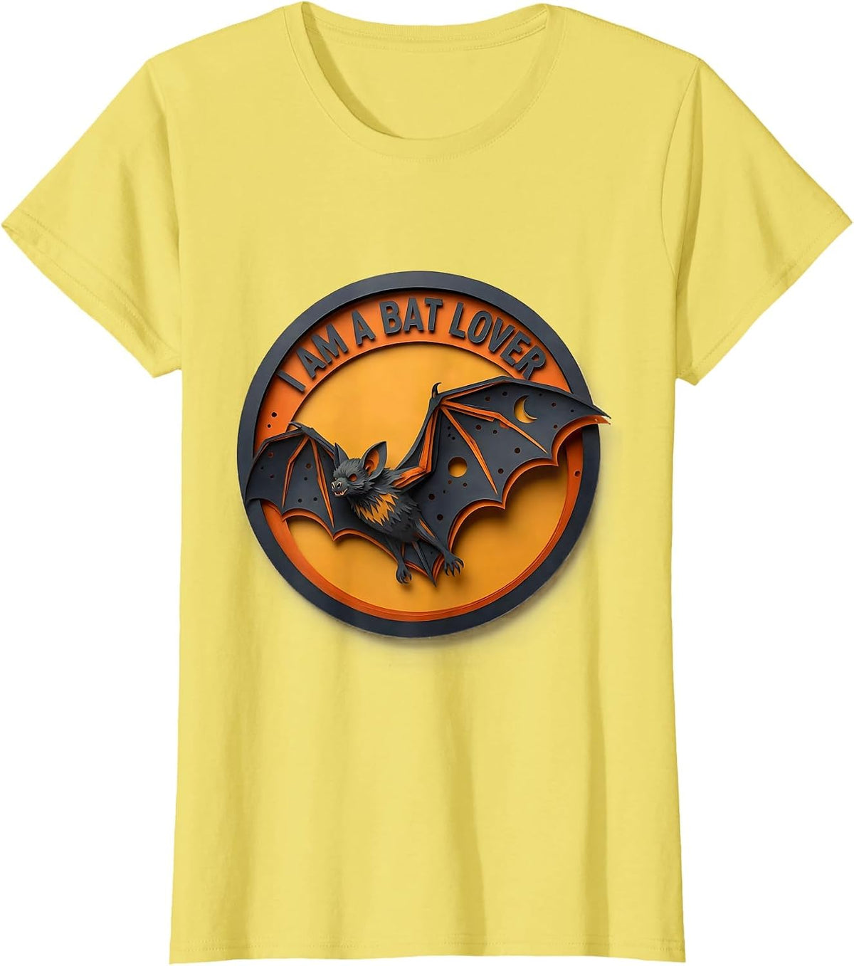 I Am A Bat Lover Funny Bat Wildlife Conservation Nature T-Shirt - Lemon Yellow
