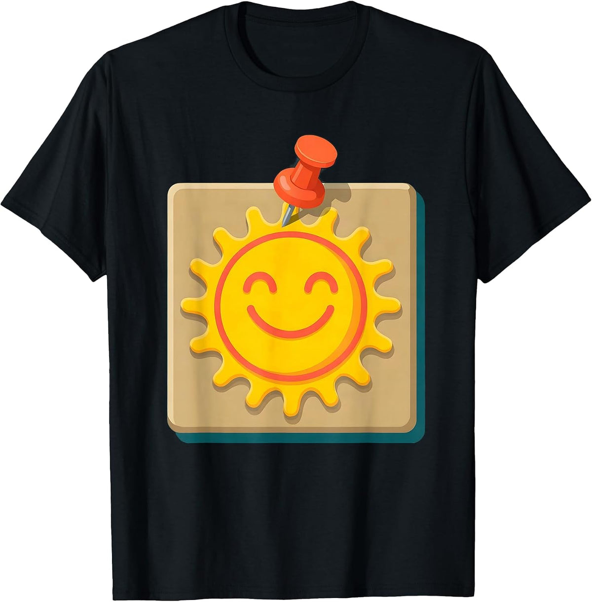 Men's Kindergarten Teacher Corkboard Sun Artwork T-Shirt - Black