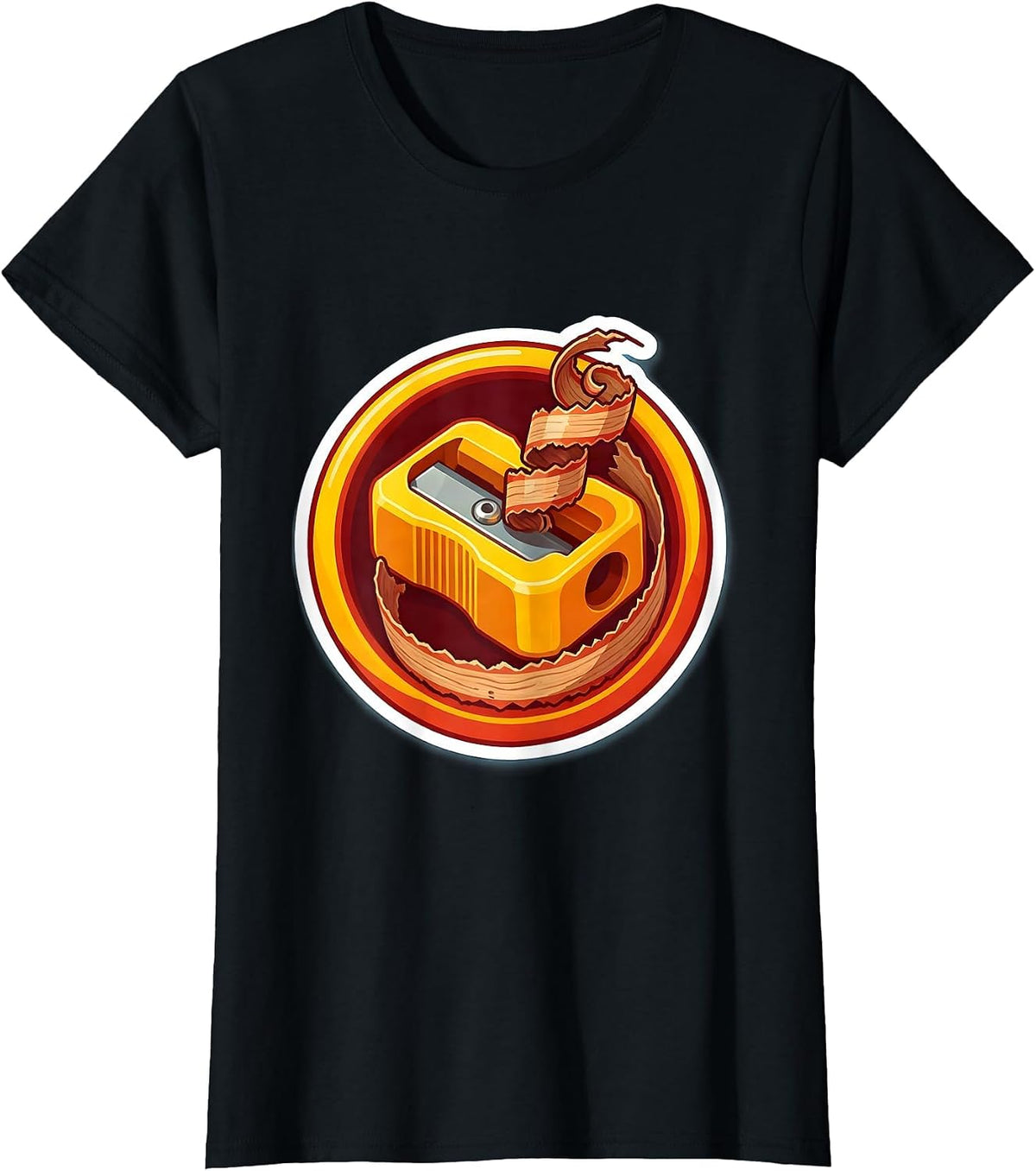 Kindergarten Teacher Pencil Sharpener Graphic T-Shirt - Black