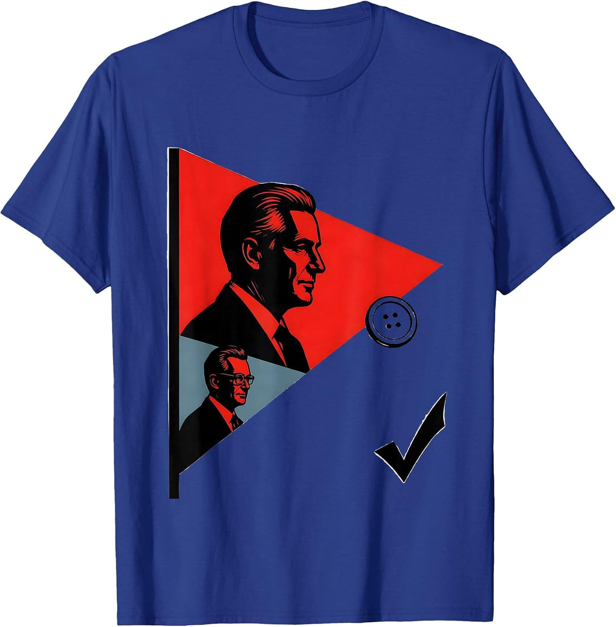 Men's Campaign Pennant Retro Political Nostalgia JFK Souvenir T-Shirt - Royal Blue