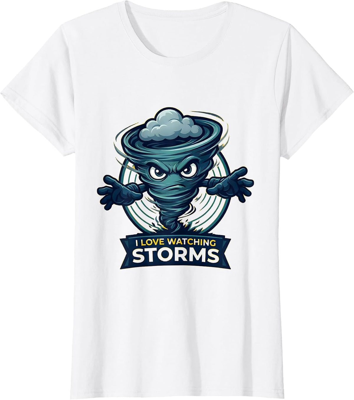 I Love Watching Storms Funny Tornado Chaser Weather T-Shirt - White