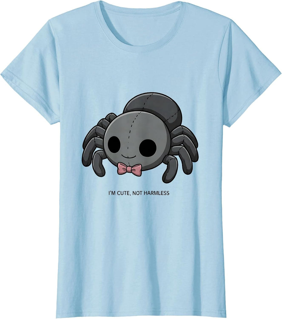 Women's I'm Cute, Not Harmless Pastel Goth Anime Kawaii Horror Chibi T-Shirt - Baby Blue