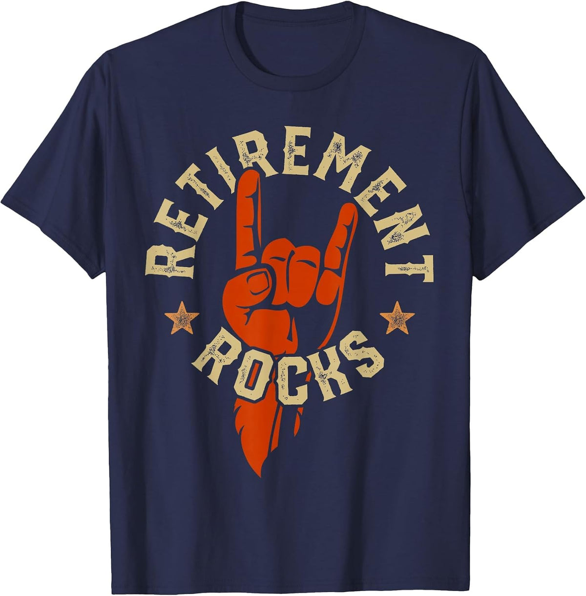 Retirement Rocks Rock n Roll Music T-Shirt - Navy Blue