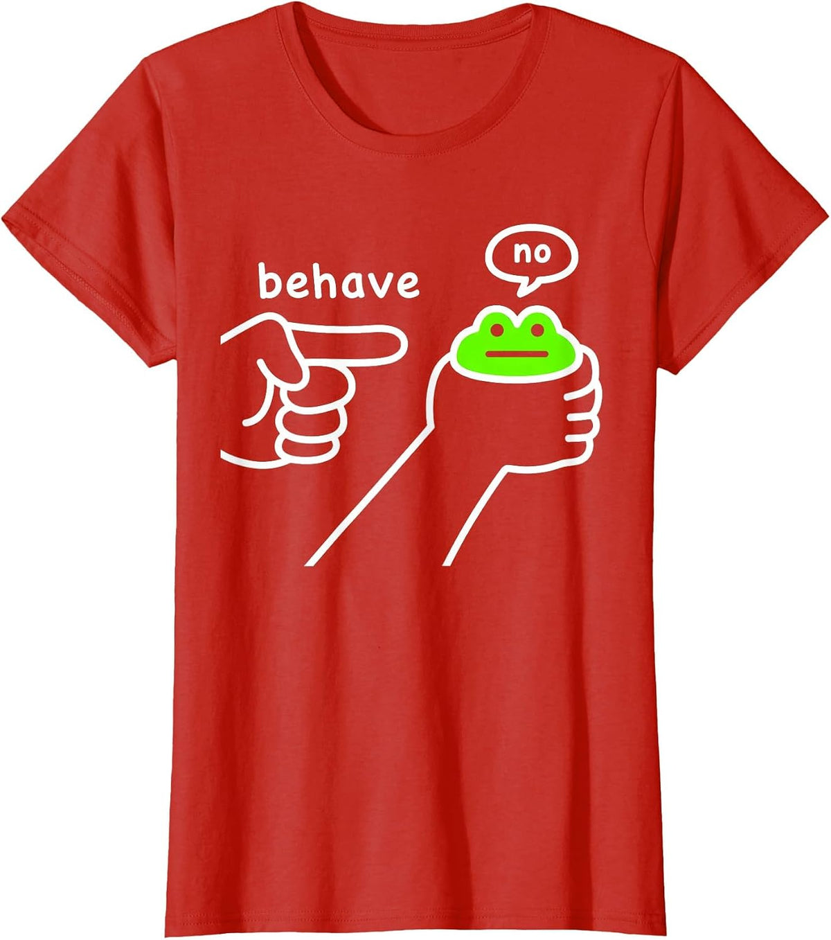 Dishonest Frog Funny Frog Meme Behave No Cartoon Design T-Shirt - Red