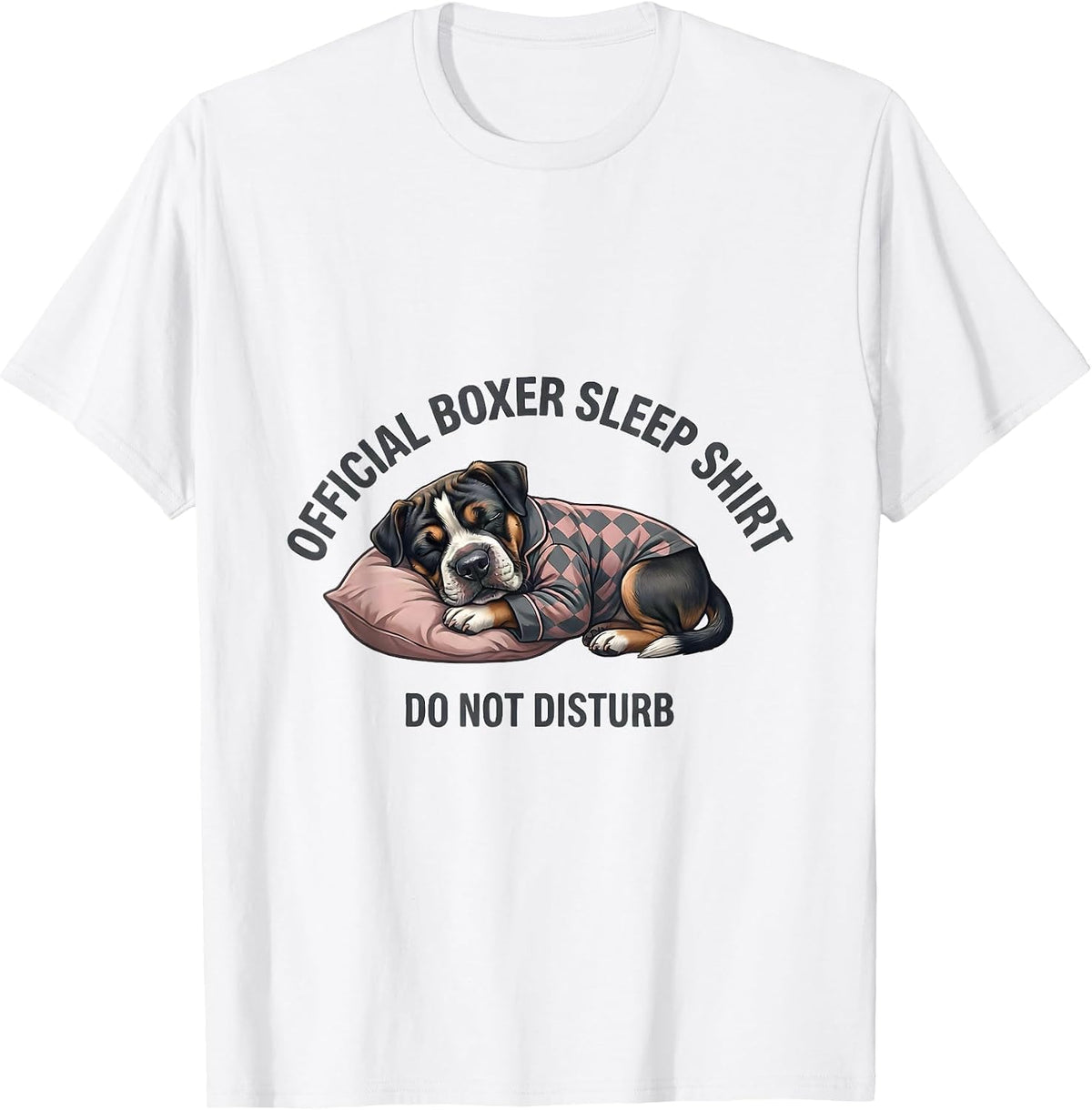 Men's Official Boxer Sleep Shirt Do Not Disturb Funny T-Shirt - White