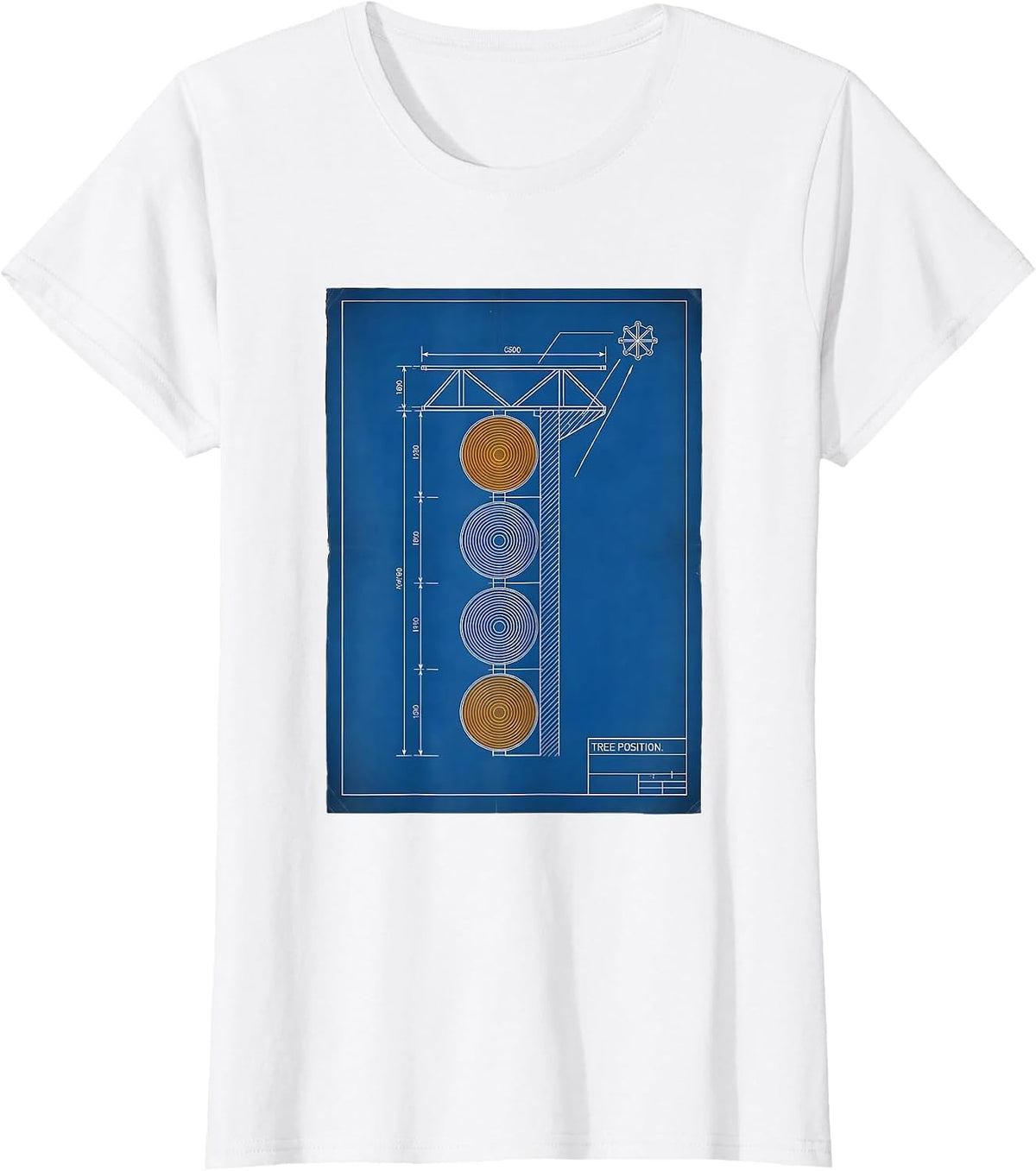 Tree Position Technical Blueprint RC Car Racing American T-Shirt - White