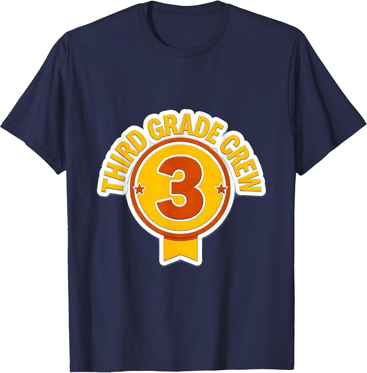 Third Grade Crew Playful Back To School Teacher Student T-Shirt - Navy Blue