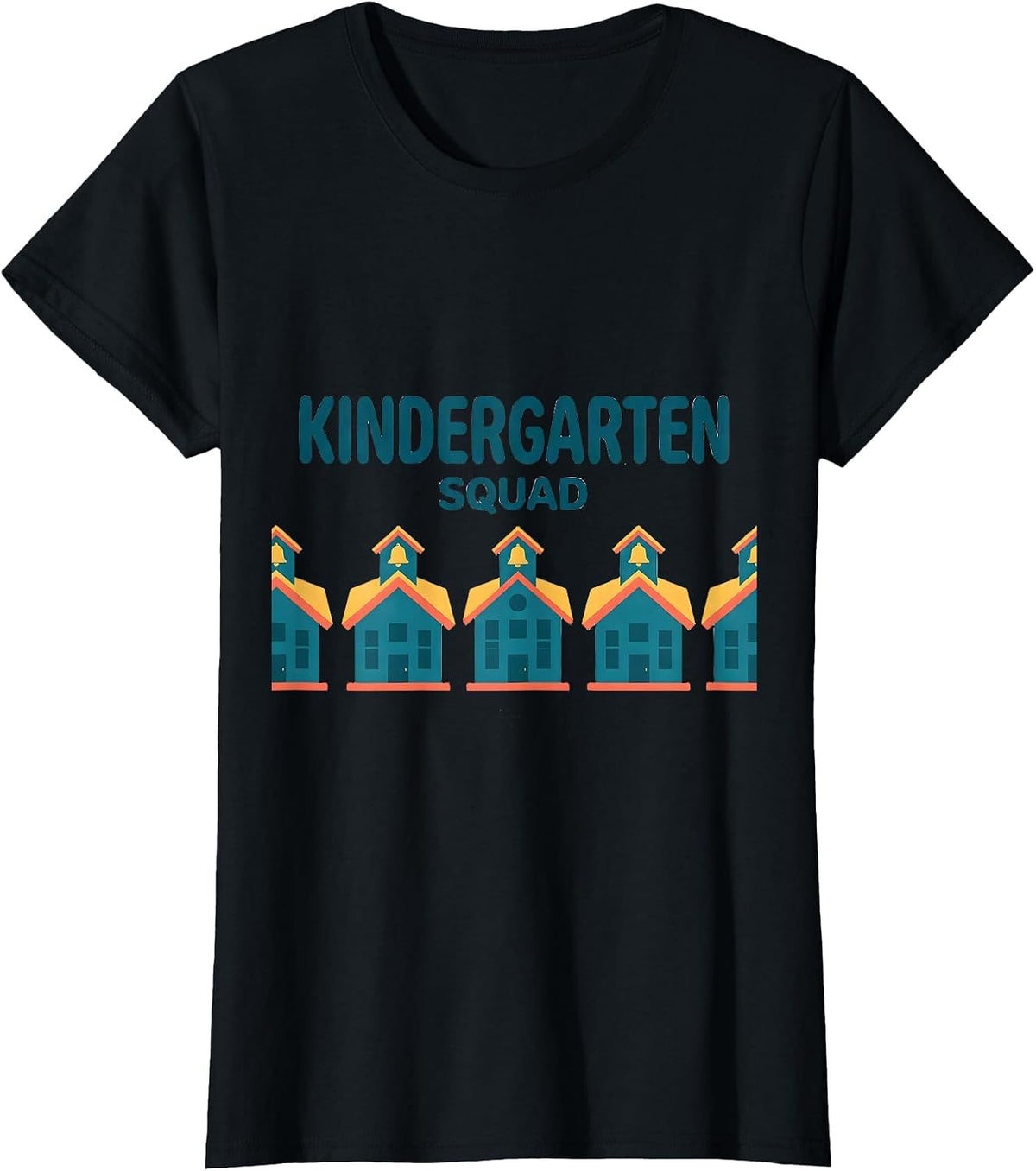 Kindergarten Squad Funny Grade-Level Teacher Crew Back T-Shirt - Black