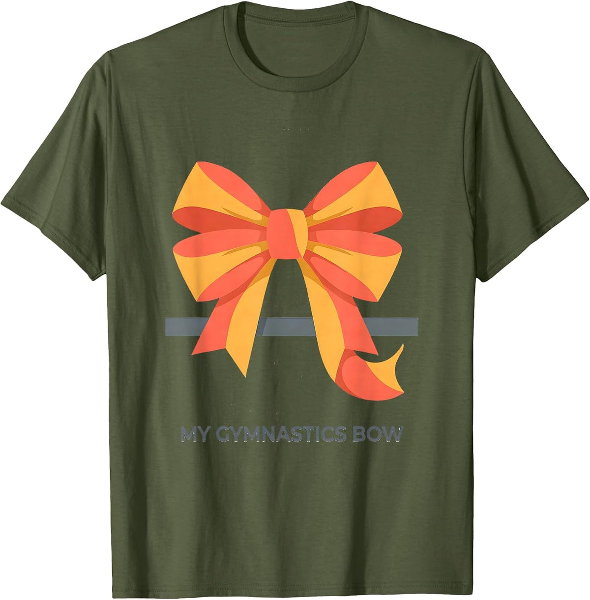 Men's My Gymnastics Bow Cute Coquette Bow Gymnasts Women Girls T-Shirt - Olive Green