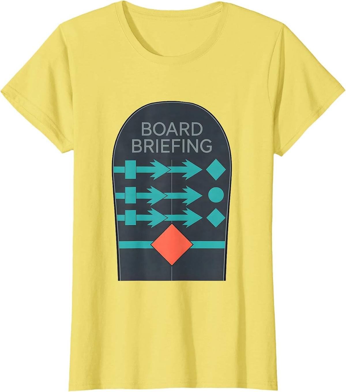 Board Briefing Flat Vector Snowboarder Ski Dad Gift T-Shirt, Women, Lemon Yellow, Medium - As Pictured